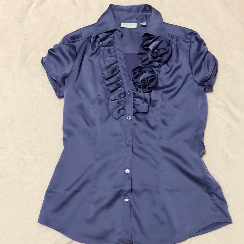 New York and Co Purple Blouse Size XS